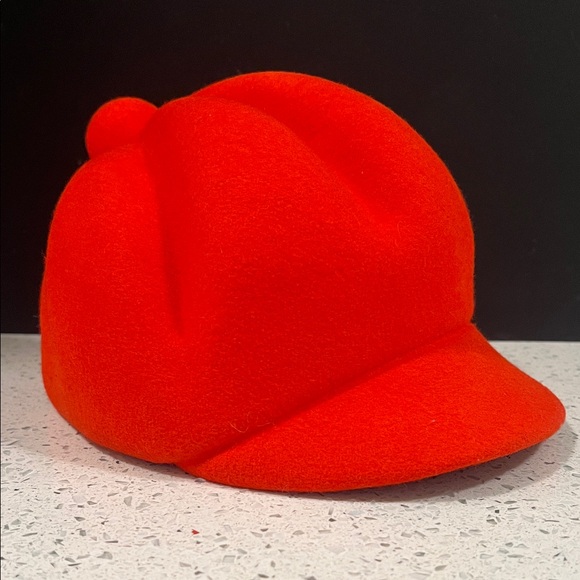 Vintage Accessories - Vintage 1960s BOUTIQUE KATES CANADA Orange Seamless Bubble Hat 100% Wool 22.5"